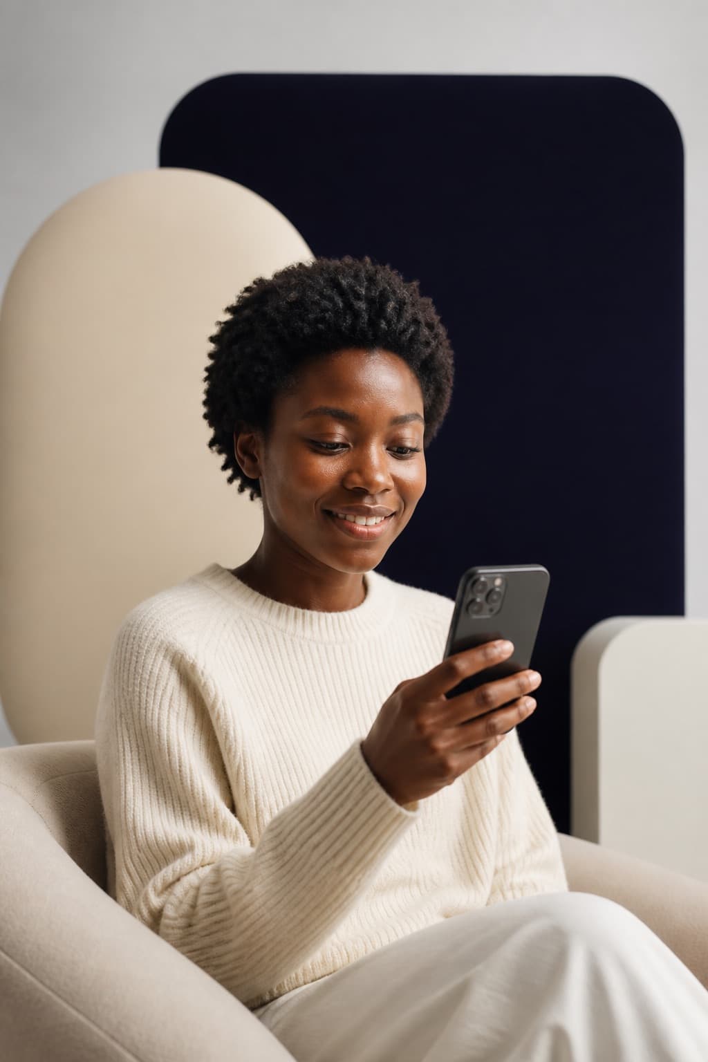 A freelancer checking an incoming payment on her phone